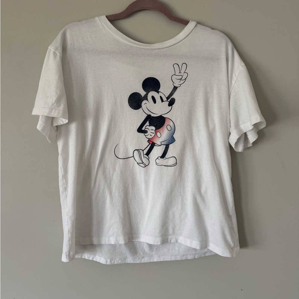 GAP White Mickey Mouse Short Sleeve Tee